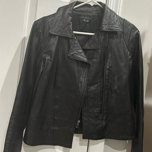 Theory moto leather jacket - size S/P. Worn a couple of times. - Picture 1 of 6